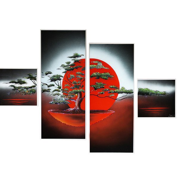 Картина Копмозиция Бонсай c кристаллами Swarovski