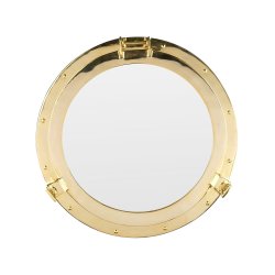 Зеркало Иллюминатор золотое, диаметр 50 см
