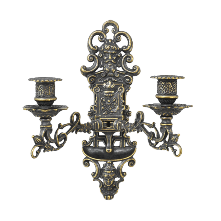 Канделябр настенный Медная Улитка на 2 свечи, антик Alberti Livio AL-82-262-ANT