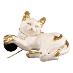 Статуэтка Котёнок с мячом, цвет Слоновой кости