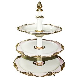 Менажница с золотой глянцевой отделкой