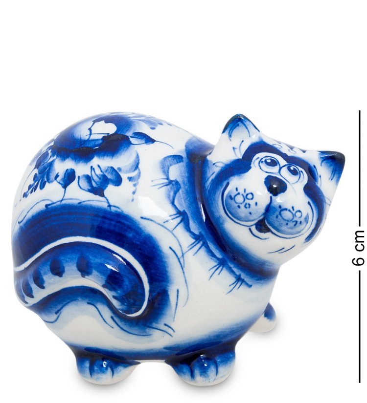 Фигурка Кот-Колобок Голубая гжель ГЛ-177