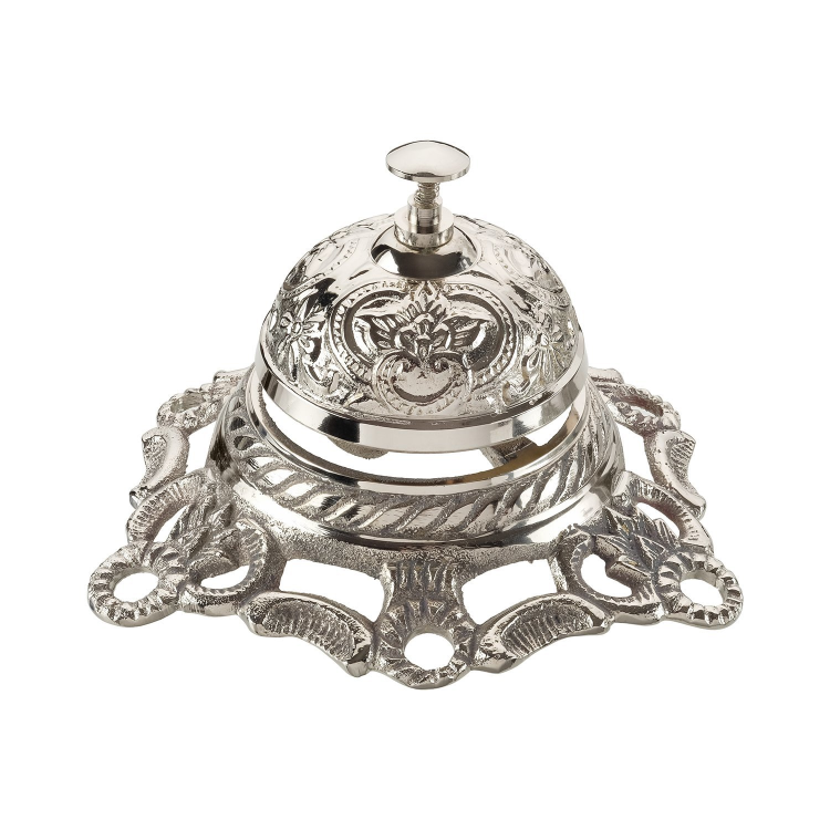 Настольный звонок с покрытием из никеля, вид профиль