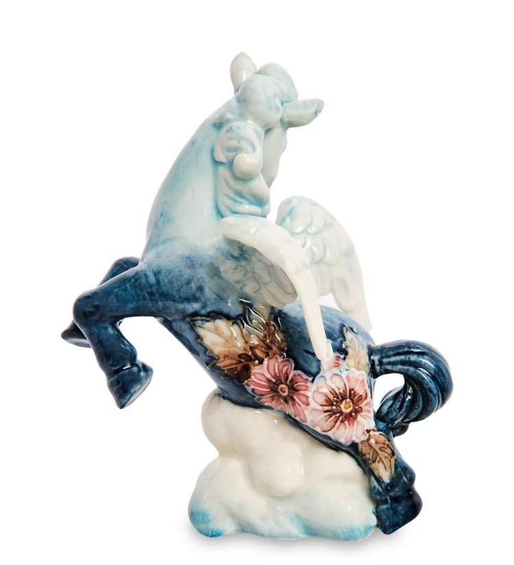 Статуэтка из фарфора Синяя Лошадка-ангелочек на облачке Pavone JP-61/22, оборотная сторона