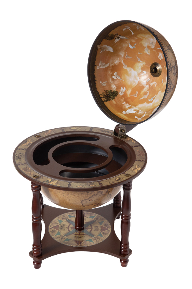 Настольный Бар-глобус с ножками диаметр 33 см Jufeng RG33006EN11, разборный вид