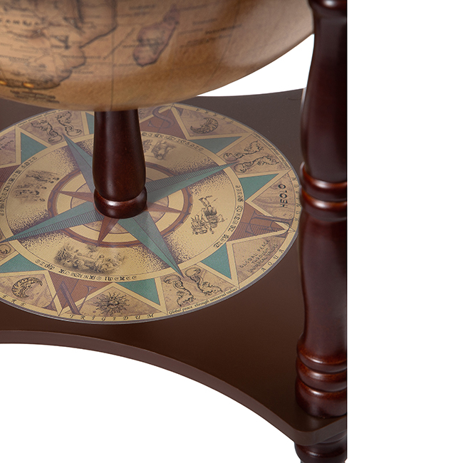 Настольный Бар-глобус с ножками диаметр 33 см Jufeng RG33006EN11, увеличенный вид снизу