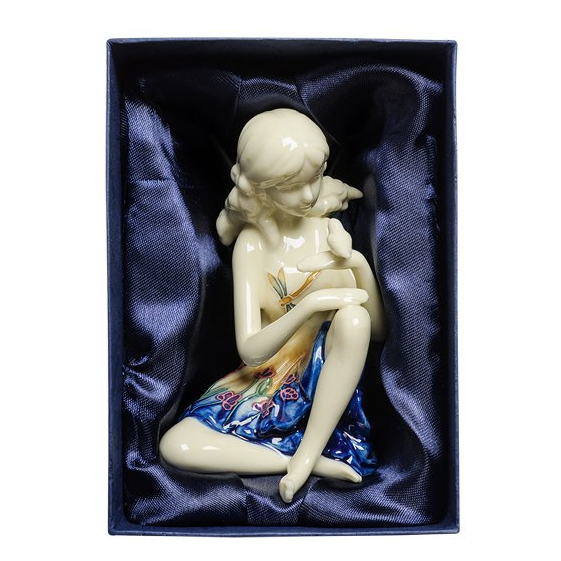 Фигурка из фарфора Девушка-эльф в синем платье Pavone JP-07/13, упаковочный вид