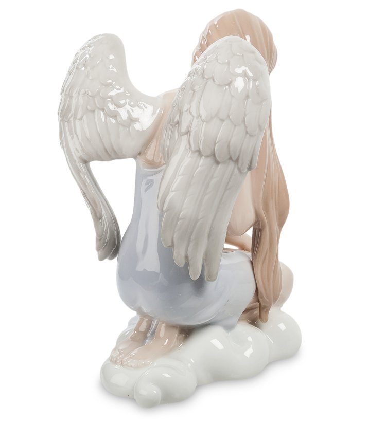 Статуэтка из фарфора Девушка Ангел с цветком на облаке Pavone JP-10/ 1, фотография со спины