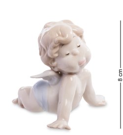 Статуэтка из фарфора Ангелочек карапуз лежит на животике