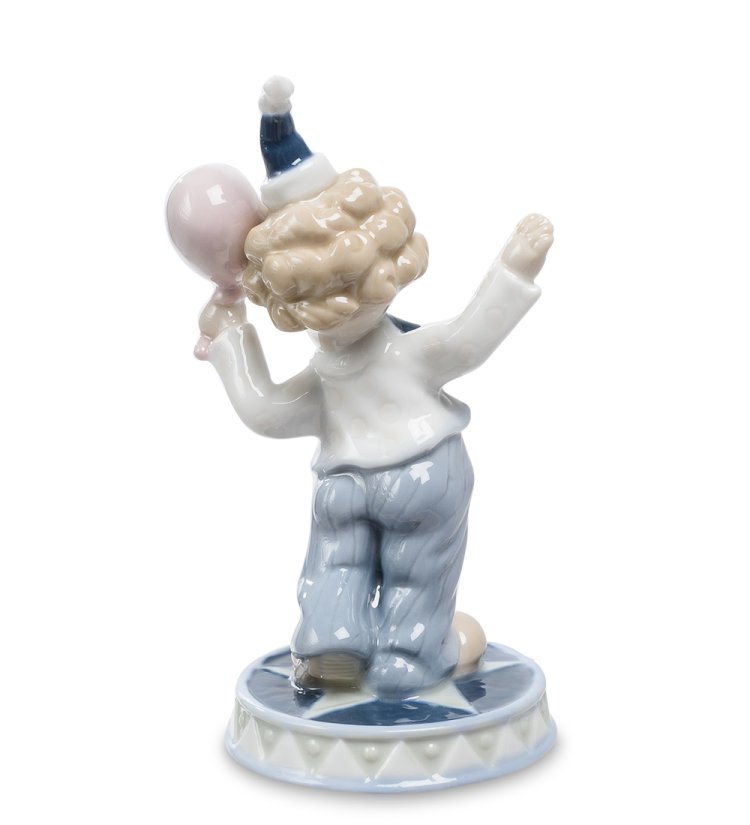 Статуэтка из фарфора Маленький клоун с воздушным шариком Pavone JP-19/13, фотография со спины