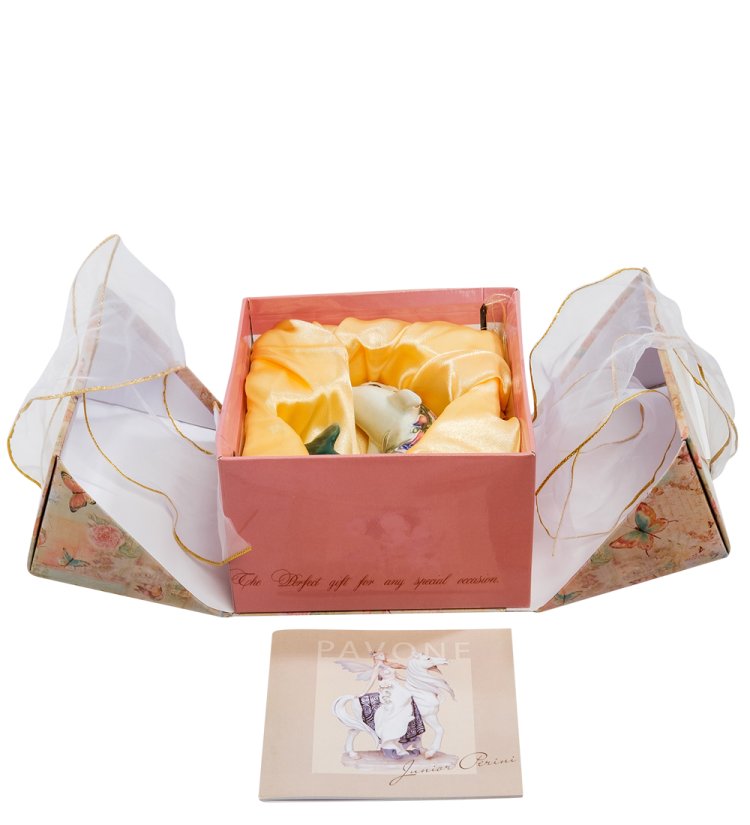 Статуэтка из фарфора Зеленый Дельфин JP-44/15, фотография в упаковке