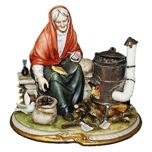 Фарфоровая статуэтка Композиция У печки