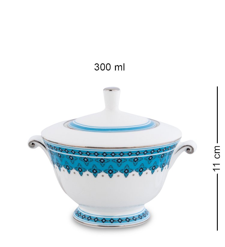 Чайный сервиз на 6 персон из фарфора Византия Pavone JK-191, фотография сахарницы