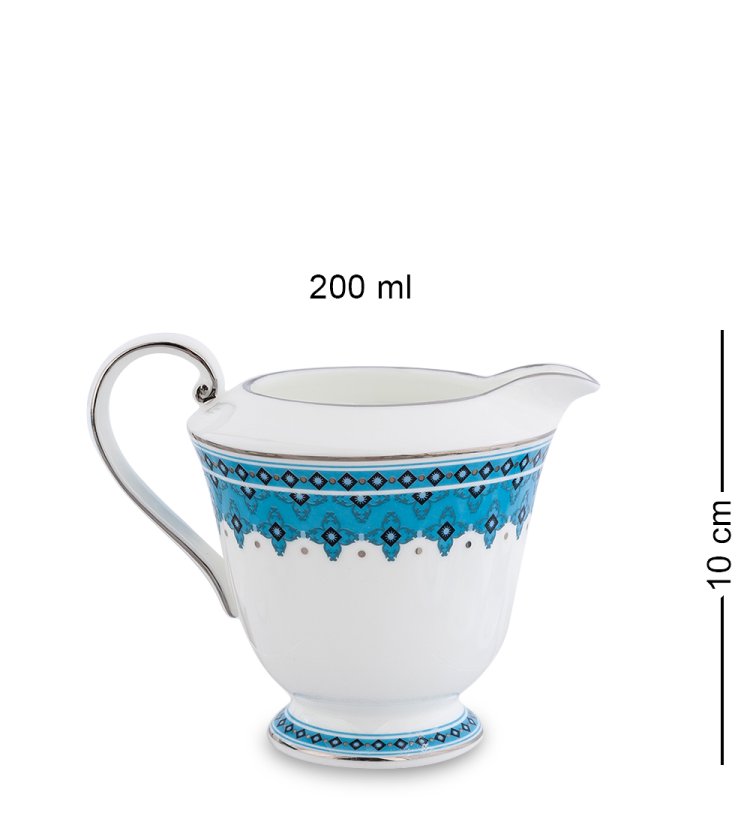 Чайный сервиз на 6 персон из фарфора Византия Pavone JK-191, фотография молочника