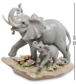 Статуэтка из керамики Слониха со слоненком