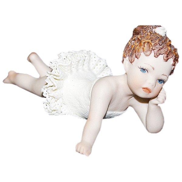 Фарфоровая статуэтка Кукла Маленькая балерина лежит