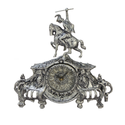 Бронзовые Каминные часы с серебряным покрытием