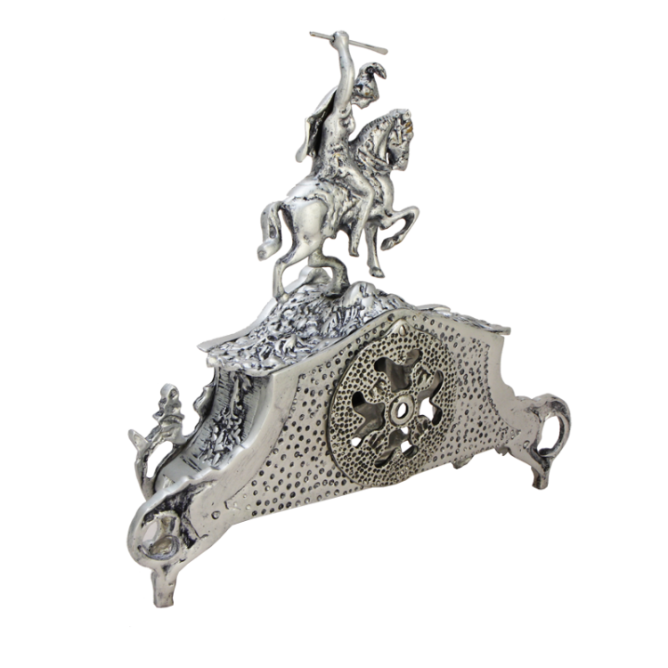 Бронзовые Каминные часы с серебряным покрытием Bello De Bronze BP-27017-S, оборотная сторона