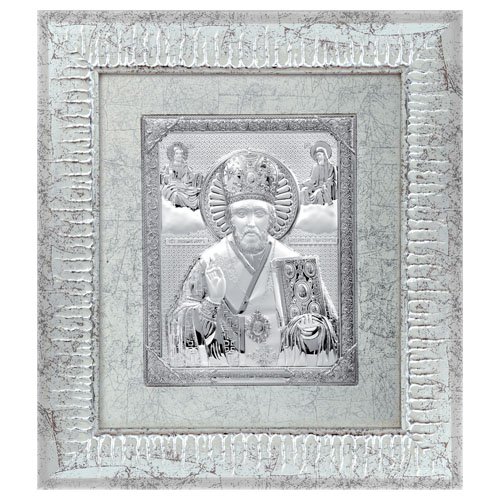 Картина - Икона Николай Чудотворец в серебре Linea Argenti QS203/7