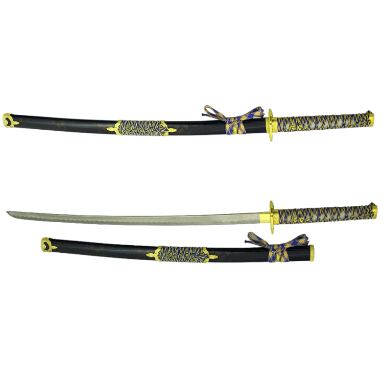 Золотисто-синяя Катана - Самурайский меч Art Gladius AG-147474-R
