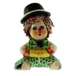 Фигурка из фарфора мальчик клоун с гармошкой