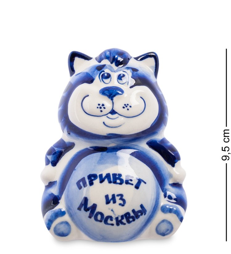 Фигурка Кот Мультик Привет из Москвы Голубая гжель ГЛ-361