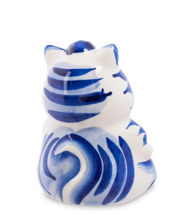 Фигурка Кот Мультик Привет из Москвы Голубая гжель ГЛ-361, фотография со спины