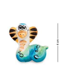 Фигурка Змея Маня Цветная гжель