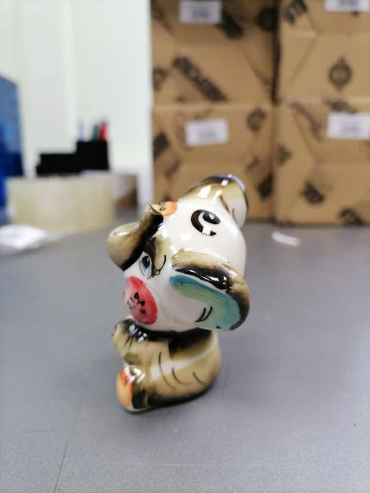 Фигурка Слоненок Цветная гжель ГЛ-583, фото со склада вид профиль