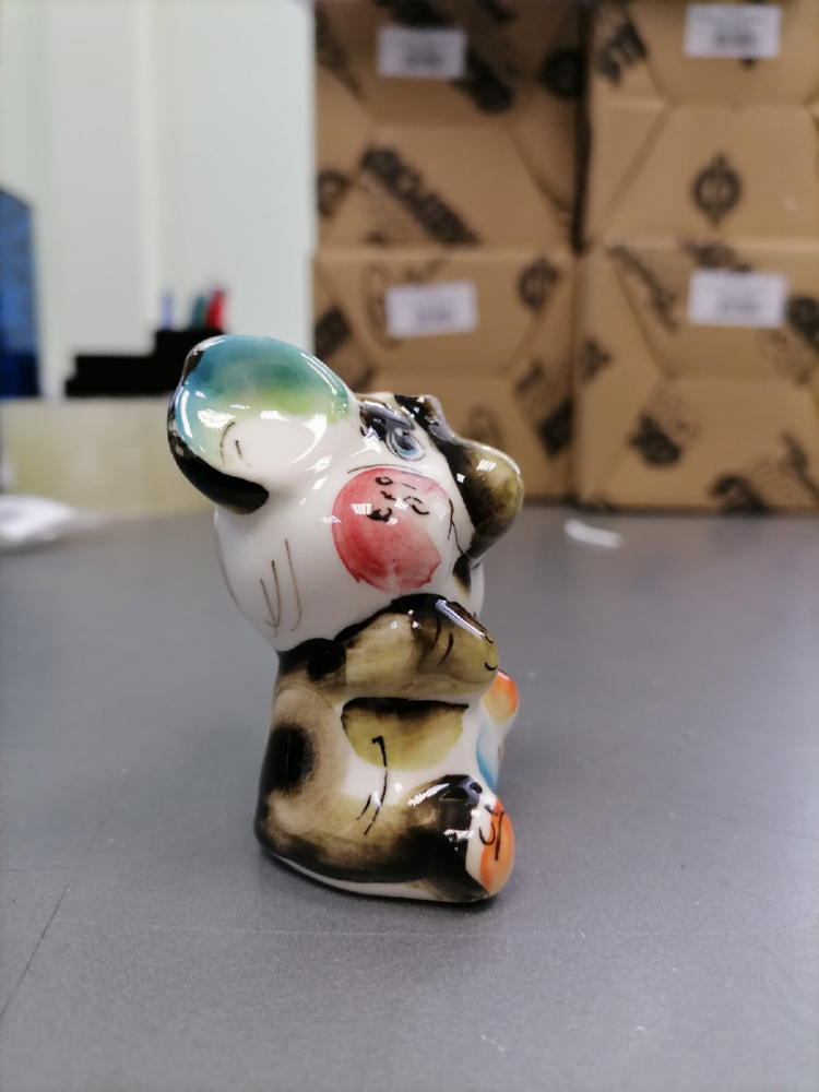 Фигурка Слоненок Цветная гжель ГЛ-583, фото со склада профиль