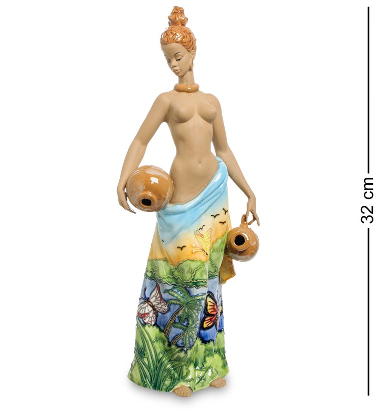 Статуэтка из фарфора Африканка с кувшинами Pavone JP-39/ 1