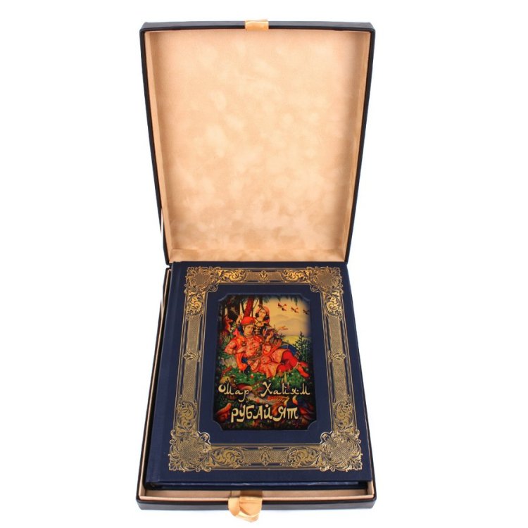 Книга в кожаном переплете Рубайат - Омар Хайям. BG1277K, фотография в коробе