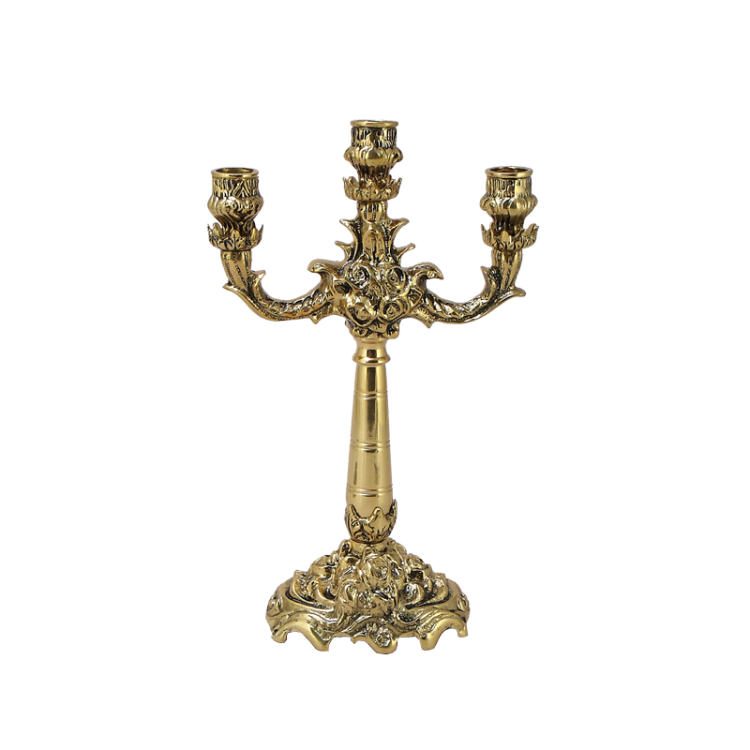 Канделябр на 3 свечи Розы, золотой Bello De Bronze BP-14093-D