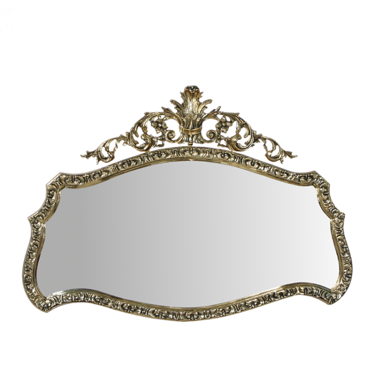 Зеркало Конша в золотой раме из бронзы Bello De Bronze BP-50104