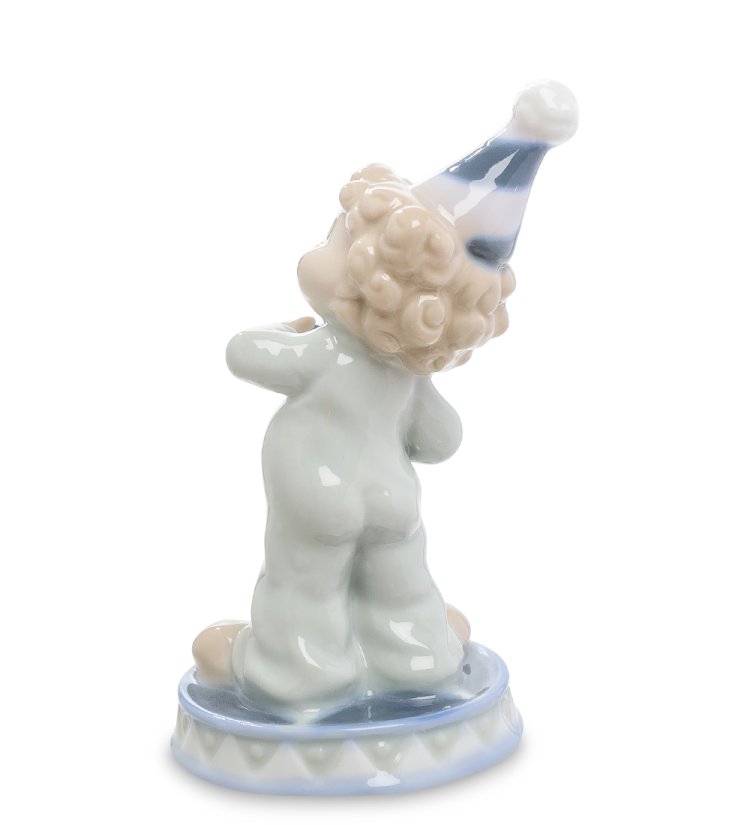 Статуэтка из фарфора Маленький клоун с гармошкой Pavone JP-19/11, фотография со спины