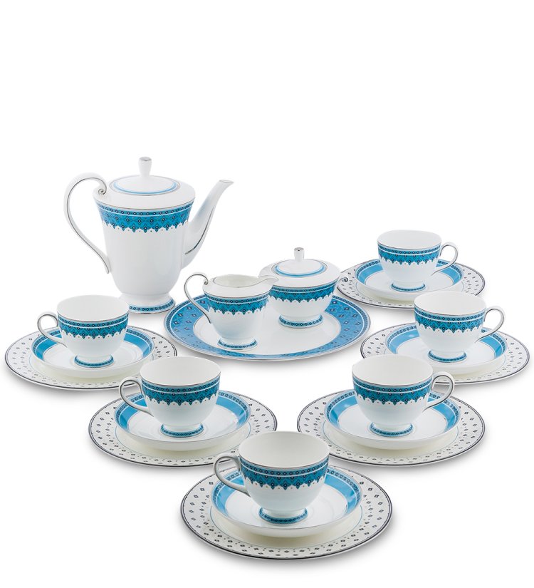 Чайный сервиз на 6 персон с тарелками Византия Pavone JK-192