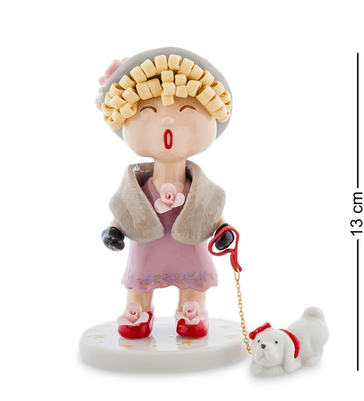 Керамическая статуэтка Леди с собачкой Pavone CMS-56/ 1