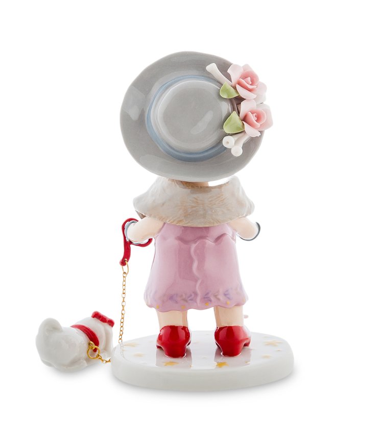 Керамическая статуэтка Леди с собачкой Pavone CMS-56/ 1, фотография со спины