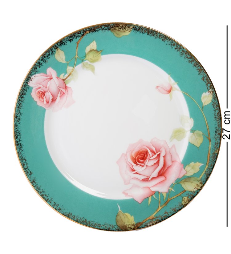 Набор из 6-ти тарелок из фарфора Миланская Роза, большие Pavone JK-229, фотография тарелки