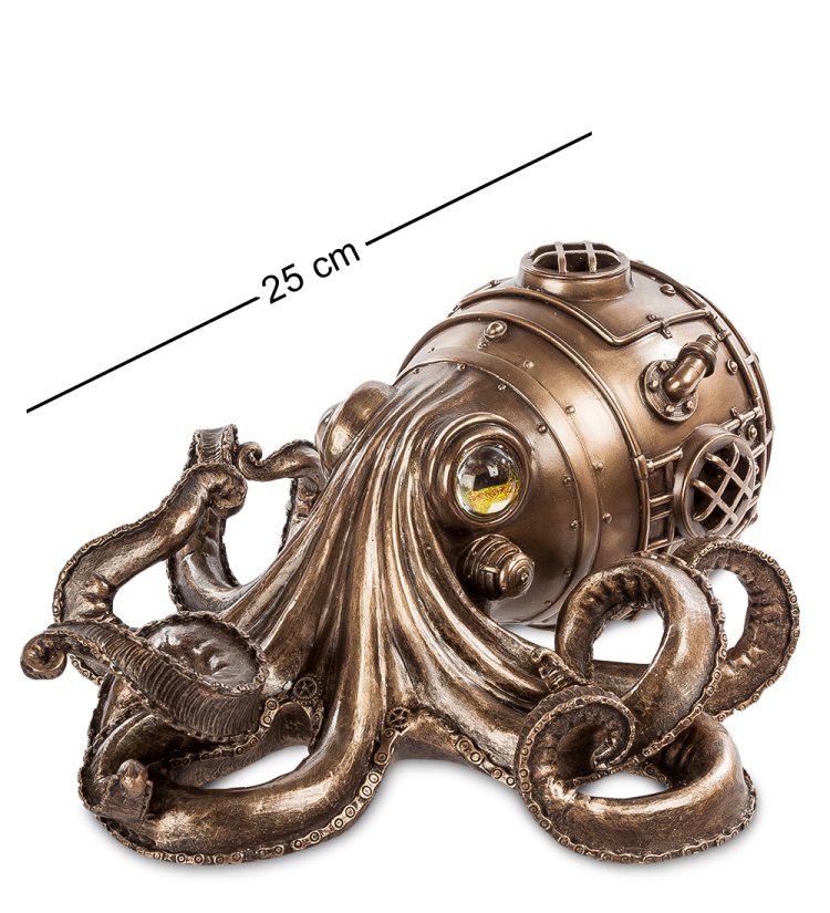 Шкатулка в стиле Стимпанк Металлический Осьминог Veronese WS-390