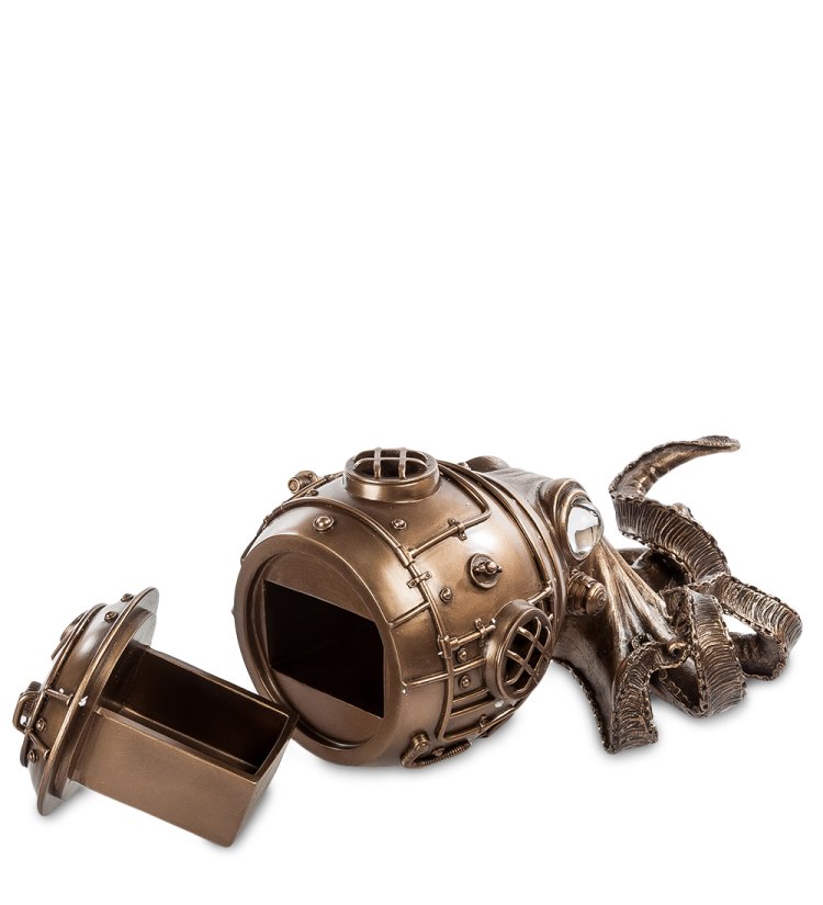 Шкатулка в стиле Стимпанк Металлический Осьминог Veronese WS-390, разборный вид