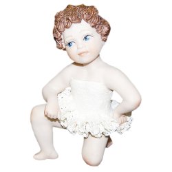 Фарфоровая статуэтка Кукла Маленькая балерина слушает