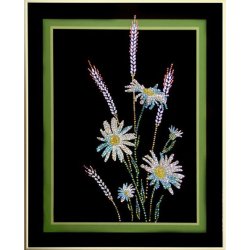 Картина Ромашки с колосками c кристаллами Swarovski