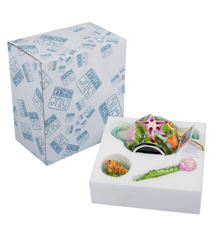 Сахарница из керамики Морская звезда Blue Sky BS-106, фотография в упаковке