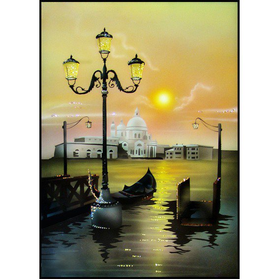 Картина Рассвет на Неве c кристаллами Swarovski