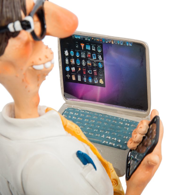 Статуэтка Деловой Программист - The Computer Expert Forchino FO-85530, увеличенный вид компьютера