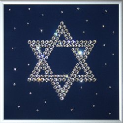 Картина Звезда Давида c кристаллами Swarovski