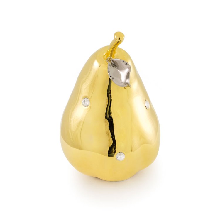 Статуэтка Золотая Груша со Swarovski коллекция Emozioni Migliore De Luxe 27572, фотография сбоку