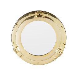 Зеркало Иллюминатор корабля золотой, Диаметр 30 см