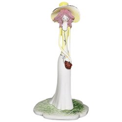 Статуэтка из фарфора Дама в жёлтом с сумочкой